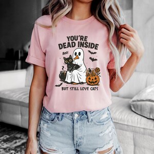You&#39;re dead inside T-Shirt, Cute Halloween Ghost Shirt, Trick or Treat Shirt, Unisex Halloween Shirt