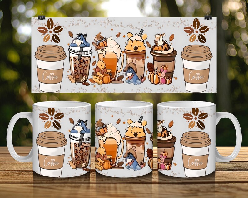 Tazza in ceramica, amante del caffè, tazza unica, Winnie the Pooh, regalo perfetto, tazza carina, arredamento da cucina, tazza da ufficio immagine 5