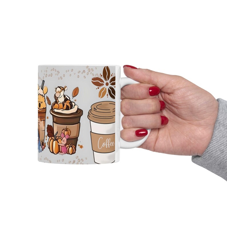 Tazza in ceramica, amante del caffè, tazza unica, Winnie the Pooh, regalo perfetto, tazza carina, arredamento da cucina, tazza da ufficio immagine 3