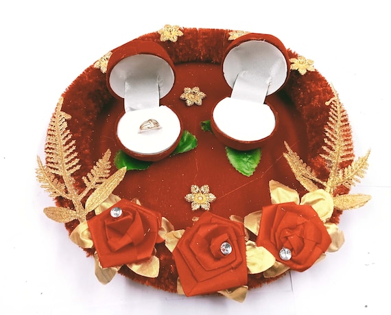 Buy Engagement Ring Platter, Ring Plate, Ring Tray, Decorative Plate for  Ring Ceremony 260mmx260mmx30 220gm Handmade Rose Plate,ring Ceremony Online  in India - Etsy