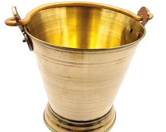 Brass Bucket for Puja 3 Litre Water Pital Bucket for Puja or Storing Water Or Serving Food Capacity  with Pitambari Powder 3 litres 885 gram