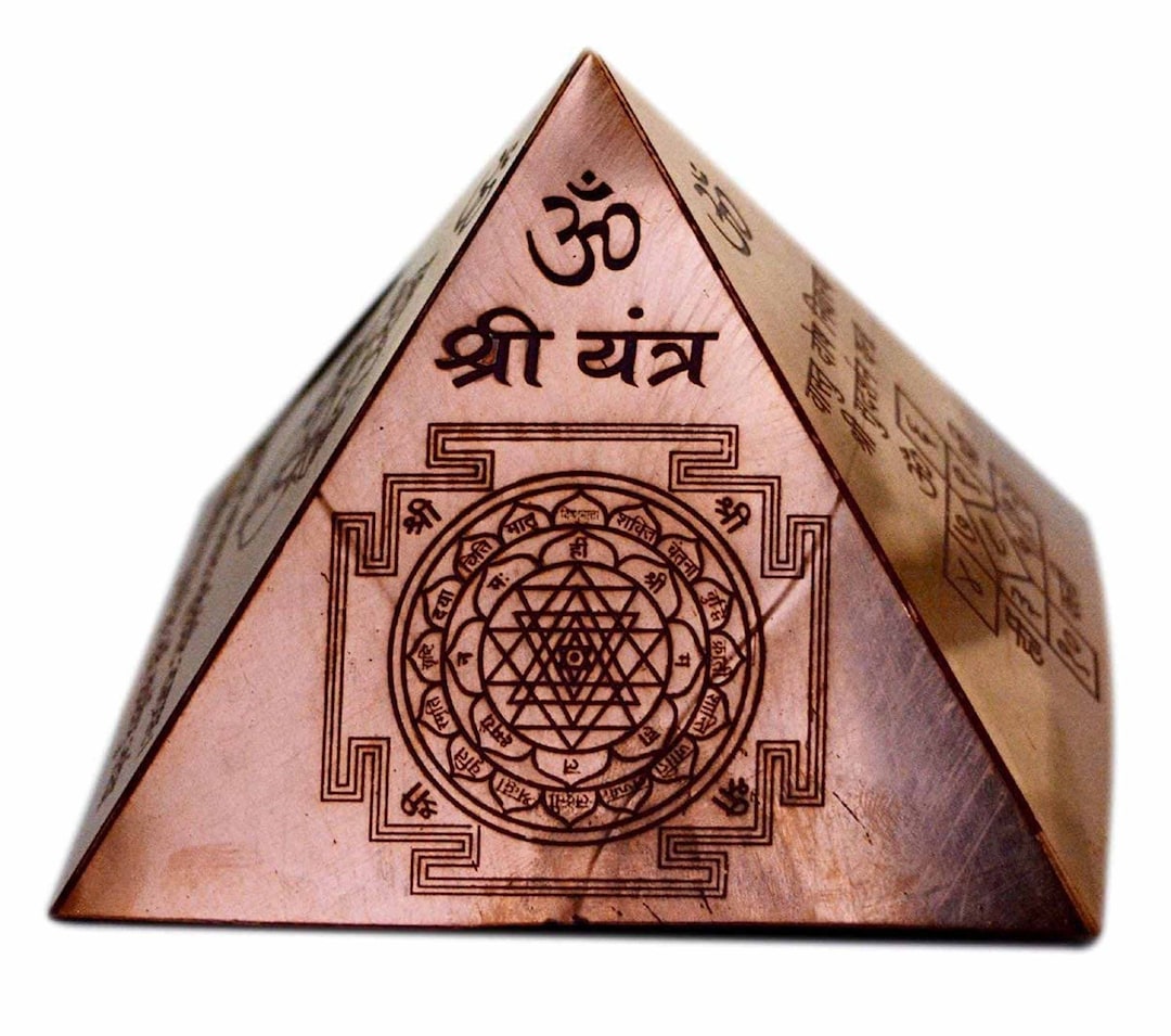 Copper Shri Yantra Metal Pyramid Shape for Vastu Dosh Nivaran Positive