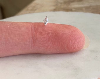 Dainty Marquise CZ Nose Stud. 925 Sterling Silver Diamond Shaped Claw Set Nose Stud. Minimalist Perfection. A Rare Find.