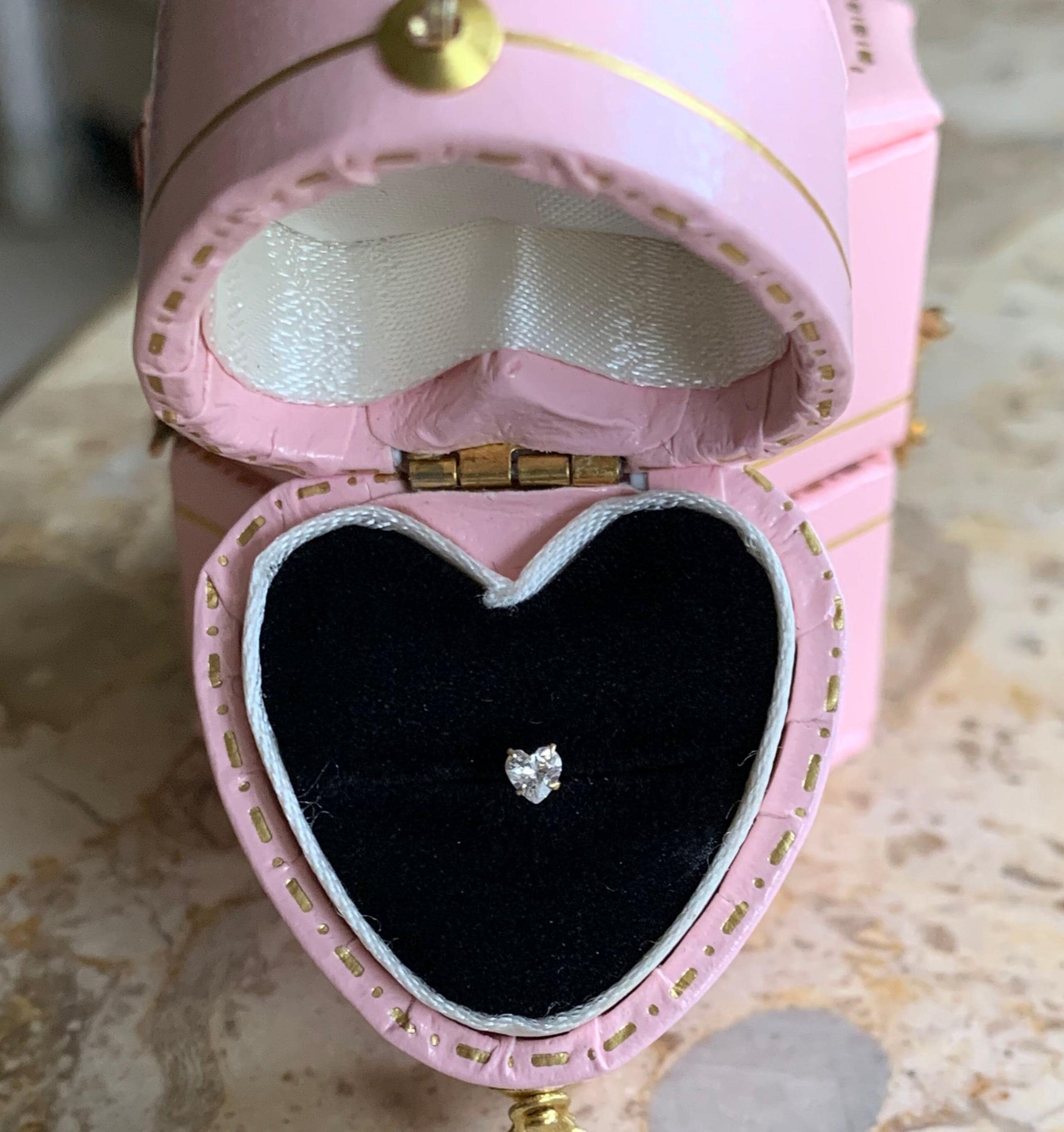 Argento Sterling Aperto Estremità Cuore Bottone Orecchini Con / Zirconi - Foto 7