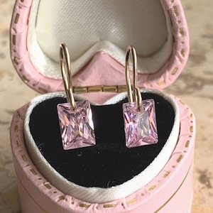 Gold Filled CZ Dangle Earrings . Beautiful Dainty Earrings with CZ Dangle. Beautiful Sparkle and Shine, Minimalist Perfection.