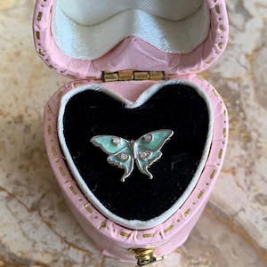 Solid Sterling & Enamel Moth Studs. Solid Silver Super Cute Luna Moth Ear Studs. A Must For Any Jewellery Box.
