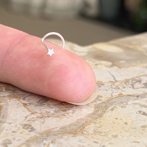 Teeny, Tiny Star Nose Screw. 925 Sterling 1.5mm Star Nose Screw. 24 Gauge Star Nose Screw Minimalist Nose Stud. Dainty Star Nose Stud.