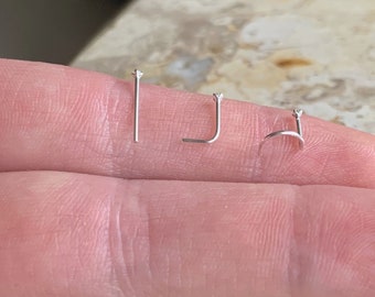 Teeny Tiny Sterling Silver 1.25mm Nose Stud. A Rare Find Nose Screw, L Shape or Straight Nose Stud. MINIMALIST PERFECTION.