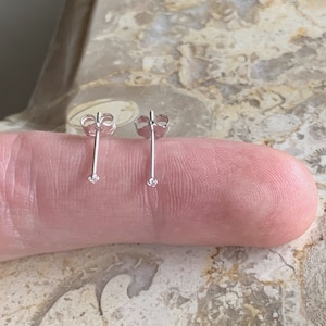 Teeny Tiny Sterling Silver 1.25mm Ear or Nose Stud. A Rare Find. Available as Ear Stud or Nose Stud. MINIMALIST PERFECTION.