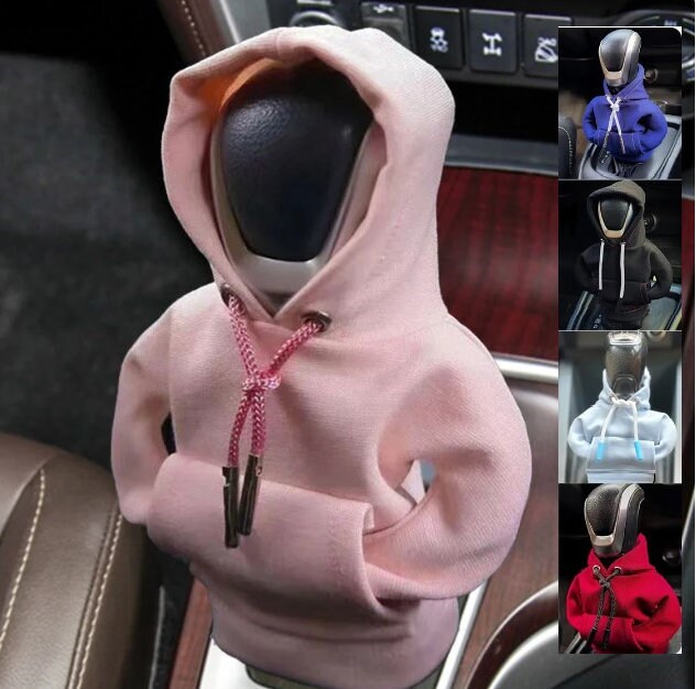 Hooded Button Sweater Shift Lever Knob Hoodie Sweatshirt Car Interior