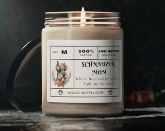 Schnauzer Mom Candle, Schnauzer Mom Gift, Schnauzer Mom Home Decor, Dog Breed Candle, Fur Mom Gift, Dog Lover Gift, Schnauzer Gift