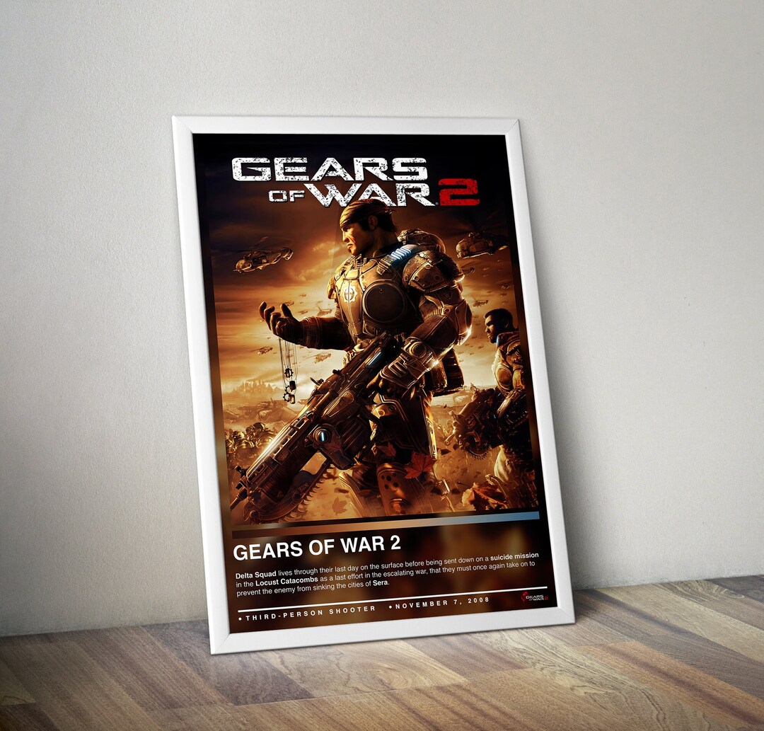Gears of War 2 Poster Print Gears of War Cover Gaming Poster 4 Colors ...