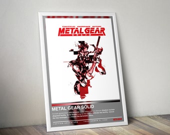 Metal Gear Solid 1998 Poster Print | Gaming Poster | 4 Colors | Gaming Decors | Video Game Posters | Gaming Gifts | Video Game Prints
