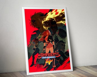 Streets of Rage 4 Poster | Gaming Posters | Streets of Rage Print | Video Game Poster | Large Poster Print | Wall Decor Poster | Gaming Gift