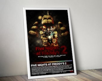 FNAF Window Stained Glass Inspired A3 Print Poster Five 
