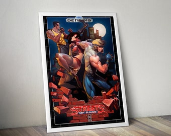 Streets of Rage Poster | Gaming Posters | Streets of Rage Prints | Video Game Posters | Large Poster Print | Wall Decor Poster | Gaming Gift