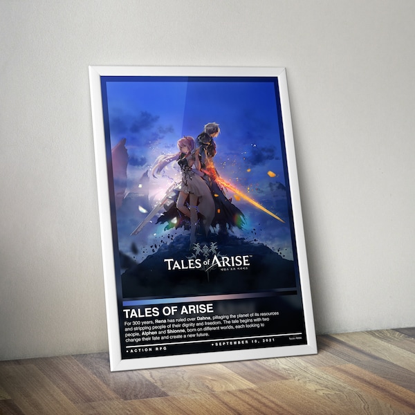 Tales of Arise Poster Print | Gaming Cover | Gaming Poster | 4 Colors | Gaming Decor | Video Game Posters | Gaming Gifts | Video Game Prints
