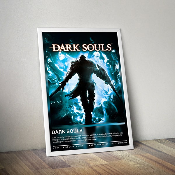 Dark Souls Poster Print | Dark Souls Cover | Gaming Poster | 4 Colors | Gaming Decor | Video Game Poster | Gaming Gift | Video Game Print