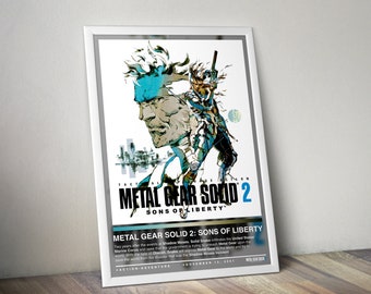 Metal Gear Solid 2 Sons of Liberty Poster | Gaming Poster | 4 Colors | Gaming Decors | Video Game Posters | Gaming Gifts | Video Game Prints