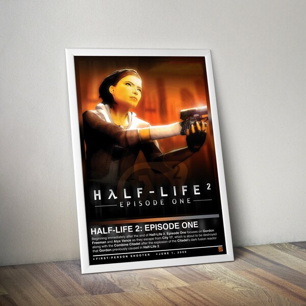 Half-Life 2 Episode One Poster | Half-Life Print | Gaming Posters | 4 Colors | Gaming Decors | Video Game Posters | Gaming Gift | Gaming Art