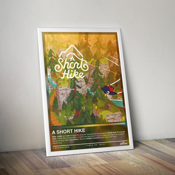 A Short Hike Poster Print | Gaming Cover | Gaming Poster | 4 Colors | Gaming Decor | Video Game Poster | Gaming Gift | Video Game Print