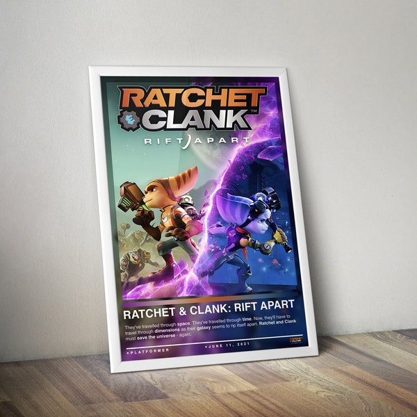 Ratchet and Clank Rift Apart Poster Print | Gaming Poster | 4 Colors | Gaming Decor | Video Game Poster | Gaming Gift | Video Game Print