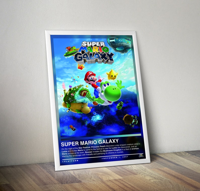 Super Mario Galaxy Poster Super Mario Print Gaming Poster - Etsy