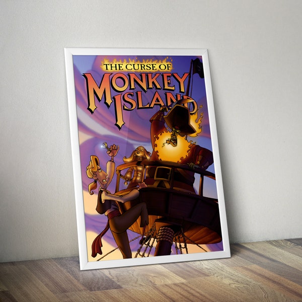 The Curse of Monkey Island Poster | Gaming Poster | Monkey Island Prints | Video Game Posters | Large Poster Prints | Wall Decor Posters