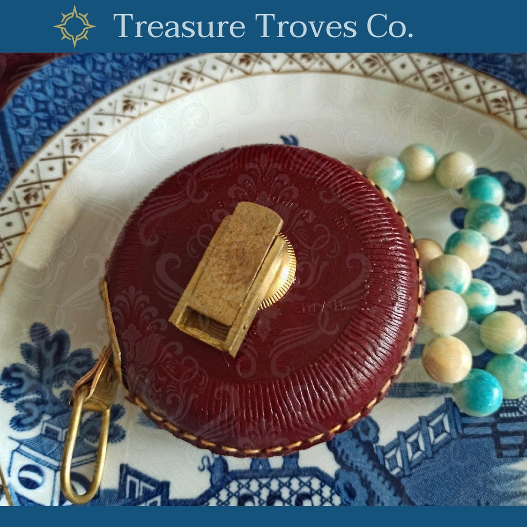 Swordfish Brass Leather Tape Measure Vintage Collectible Etsy