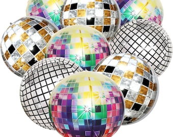 Globos de bola de discoteca con efecto espejo 4D / Decoraciones reflectantes para fiestas, artículos para fiestas de cumpleaños
