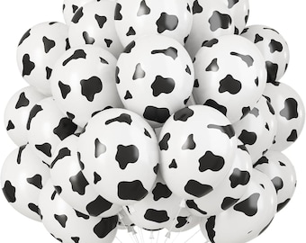 Globos de látex con estampado de vaca / Set de decoración para fiestas de 30 cm