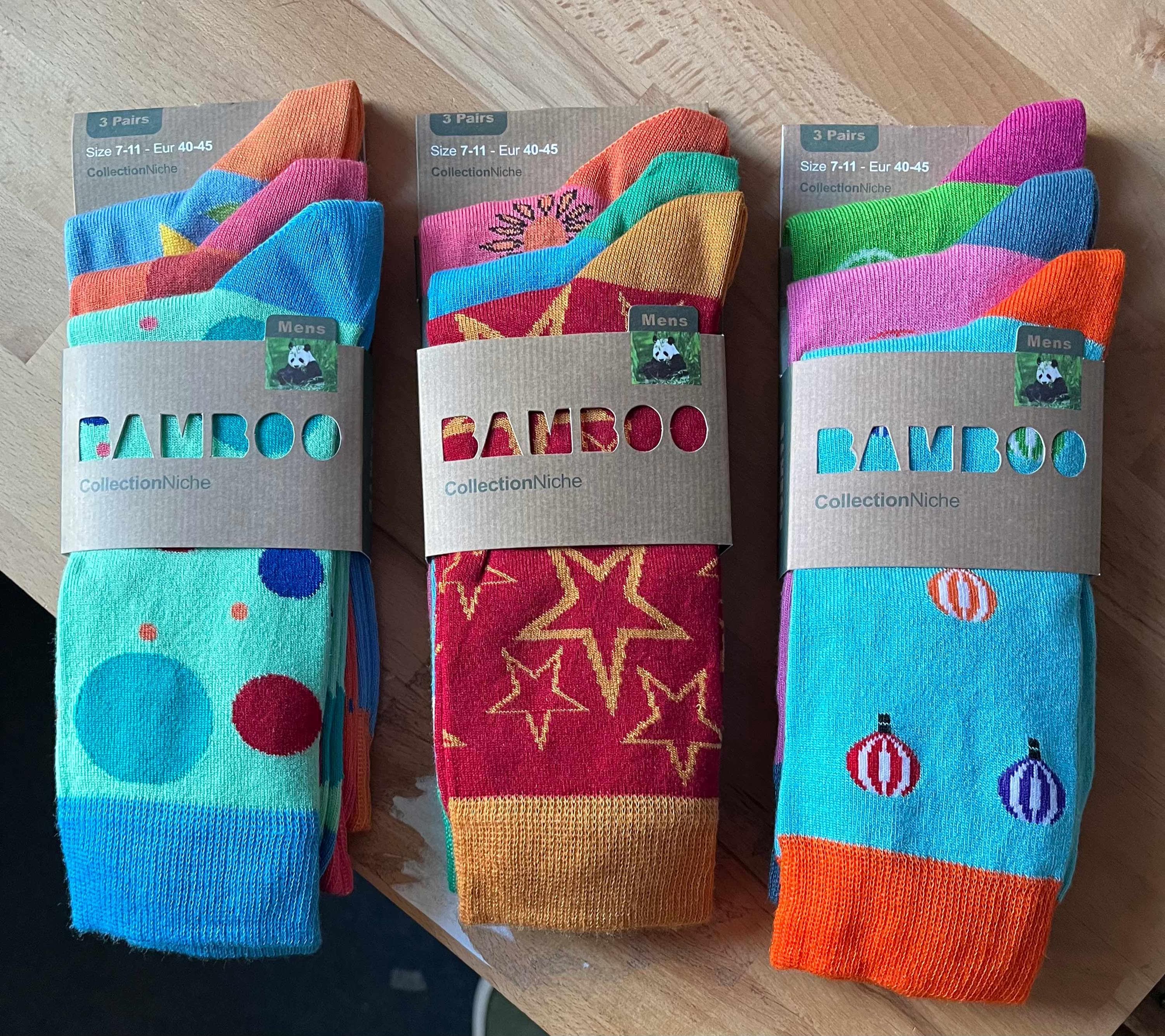 Men's 100% Bamboo Socks - 3 Pair Packs