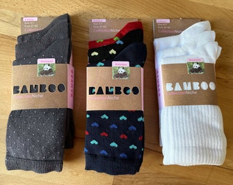 Damensocken aus 100 % Bambus – 3 Paar Packungen