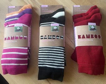 Women&#39;s 100% Bamboo Socks - 3 Pair Packs