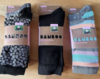 Women's 100% Bamboo Socks - 3 Pair Packs