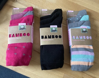 Women's 100% Bamboo Socks - 3 Pair Packs