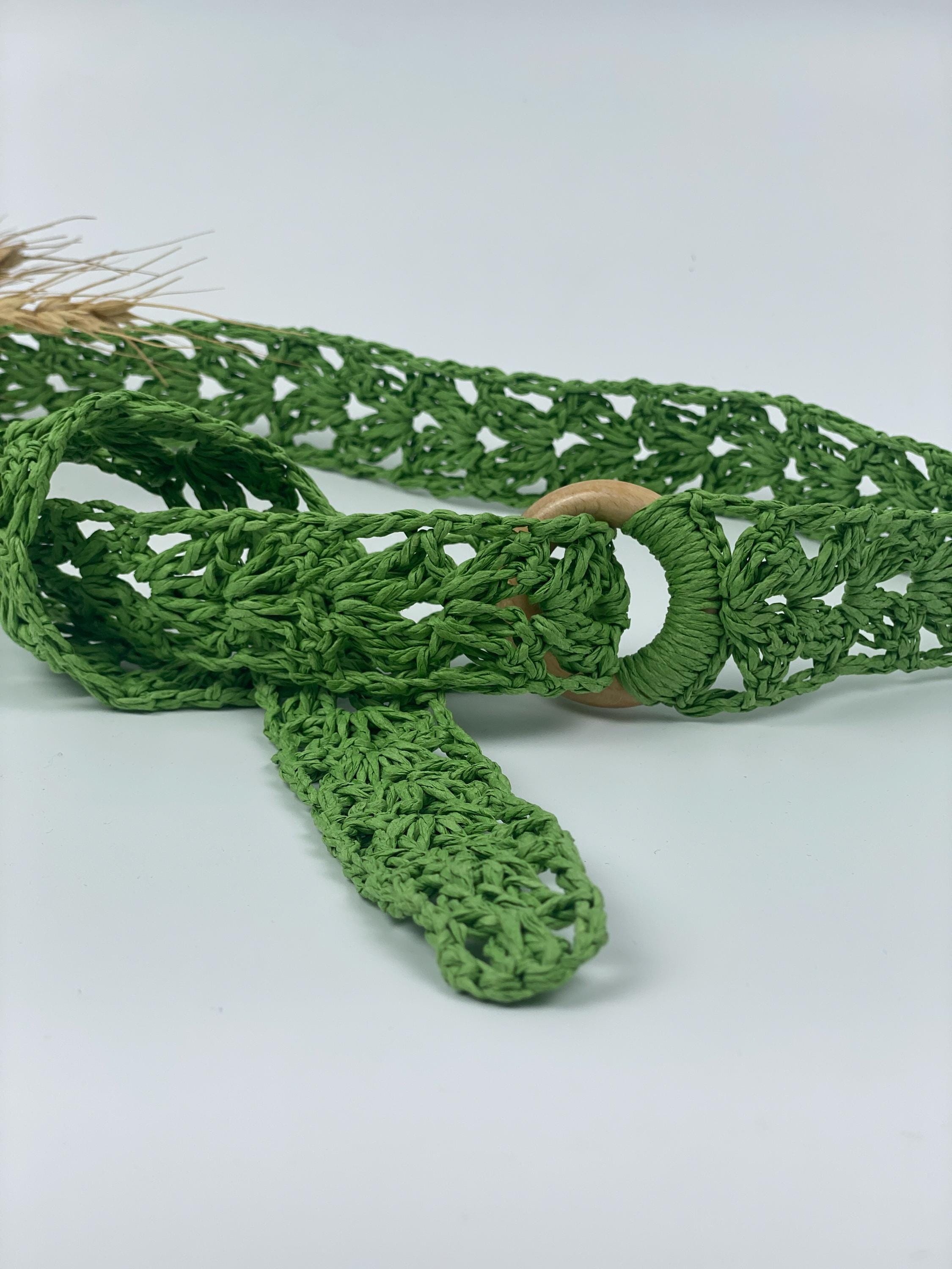 Mikovivi Cintura Donna Rattan, Cintura Elastica Intrecciata Cintura Larga in Rattan con Fibbia a Semicerchio Boho Cintura Elastica Paglia per Abiti Estivi Jeans (Cachi