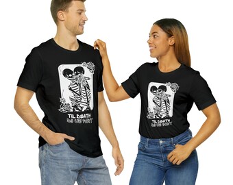 Til Death Do Us Part Halloween Wedding Unisex Jersey Short Sleeve Tee, Couple's Gift