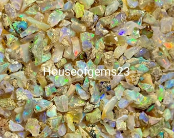200 stuks opaal ruw bulk ruwe opaal, ruwe opaal veel regenboogvuur Opa Welo opaalkristal AAA-kwaliteit natuurlijk Ethiopisch opaal maten: 2 mm 3 mm opaal ruw