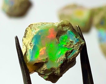 Natural Ethiopian Opal Rough Gemstone  Multi Fire Opal AAA grade Opal, Welo Opal, Opal Crystal,Opal Cutting And Jewelry Dry Opal Rough, Raw