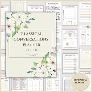 Cycle 3 Classical Conversations FOUNDATIONS Homeschool Planner | US History | Neutral Aesthetic Planner | Digital download | 2026-2027