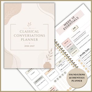 CYCLE 3 ESSENTIALS & FOUNDATIONS Classical Conversations Homeschool Planner | Neutral Aesthetic Cc Planner | Digital download | 2026-2027