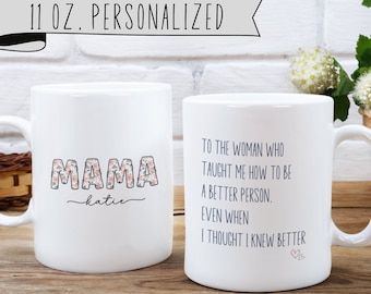 Wildblumen Tasse mit Namen, personalisierte Muttertagstasse, individuelles Geschenk für Mama, Wildblumen Namenstasse, Geschenk für Pflanzenliebhaber, Namenstasse für Frauen