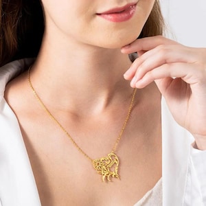Personalized Birth Flower Necklace with Heart, Mother&#39;s Day Jewelry Bridesmaid Gift for Women/Her/Best Friend