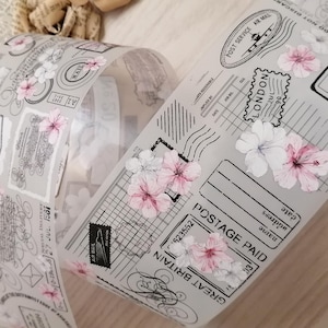 Pet tape Pink and Silver Voyage/Sindhurascrafts/Vintage/frame/Fiori/7cmx100cm/Adesivi/Journal/Craft