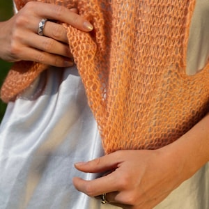 HANDMADE KNITTED VEST orange