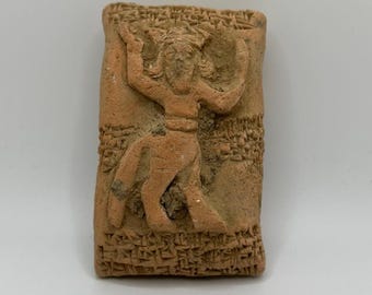 Ancient Rare Near Eastern Terracotta Tablet with Early Writing/Scripture c.3000 BCE