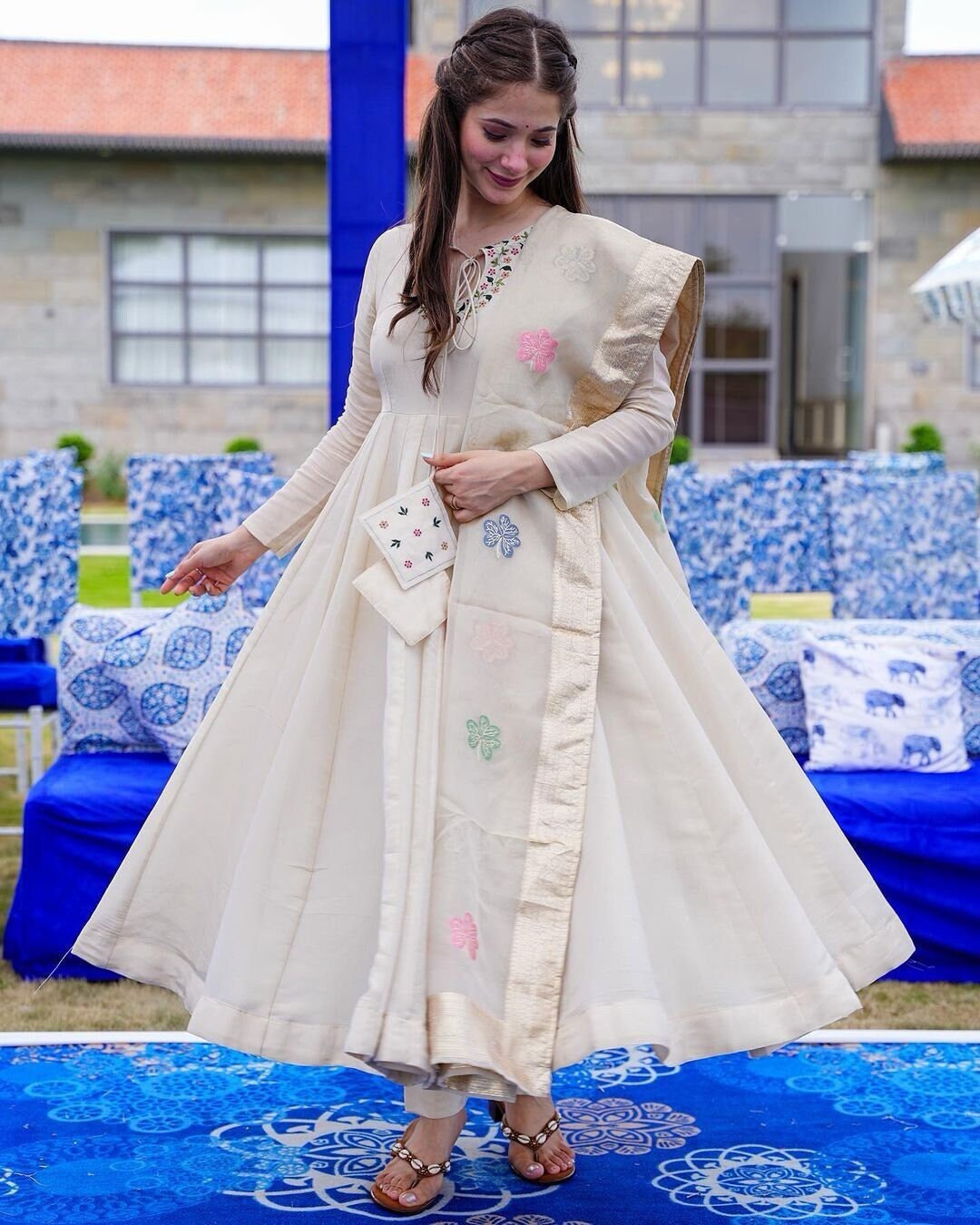 White Churidar Etsy
