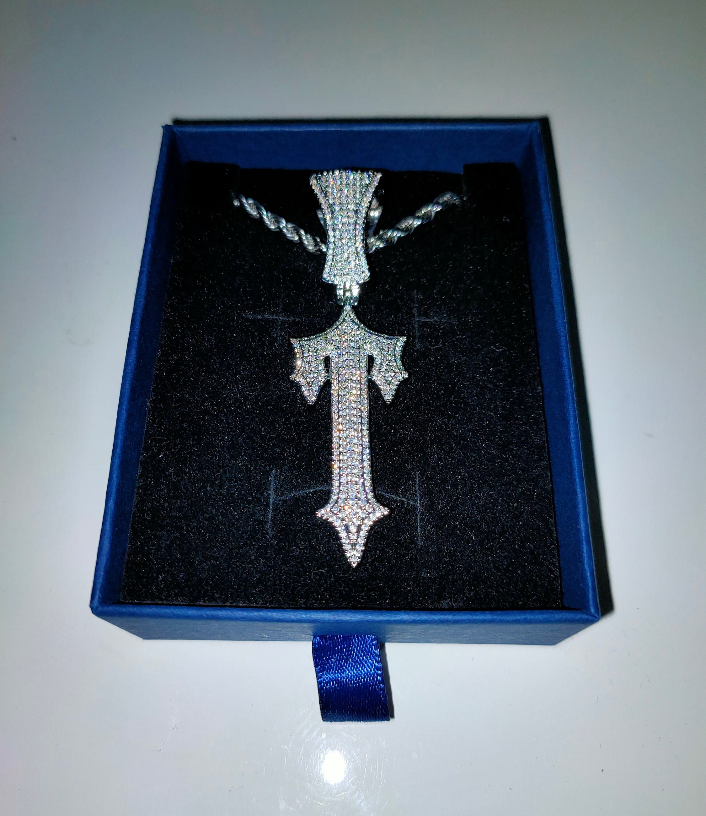 Iced Out Trapstar Pendant 20 Inch Rope Chain Etsy UK