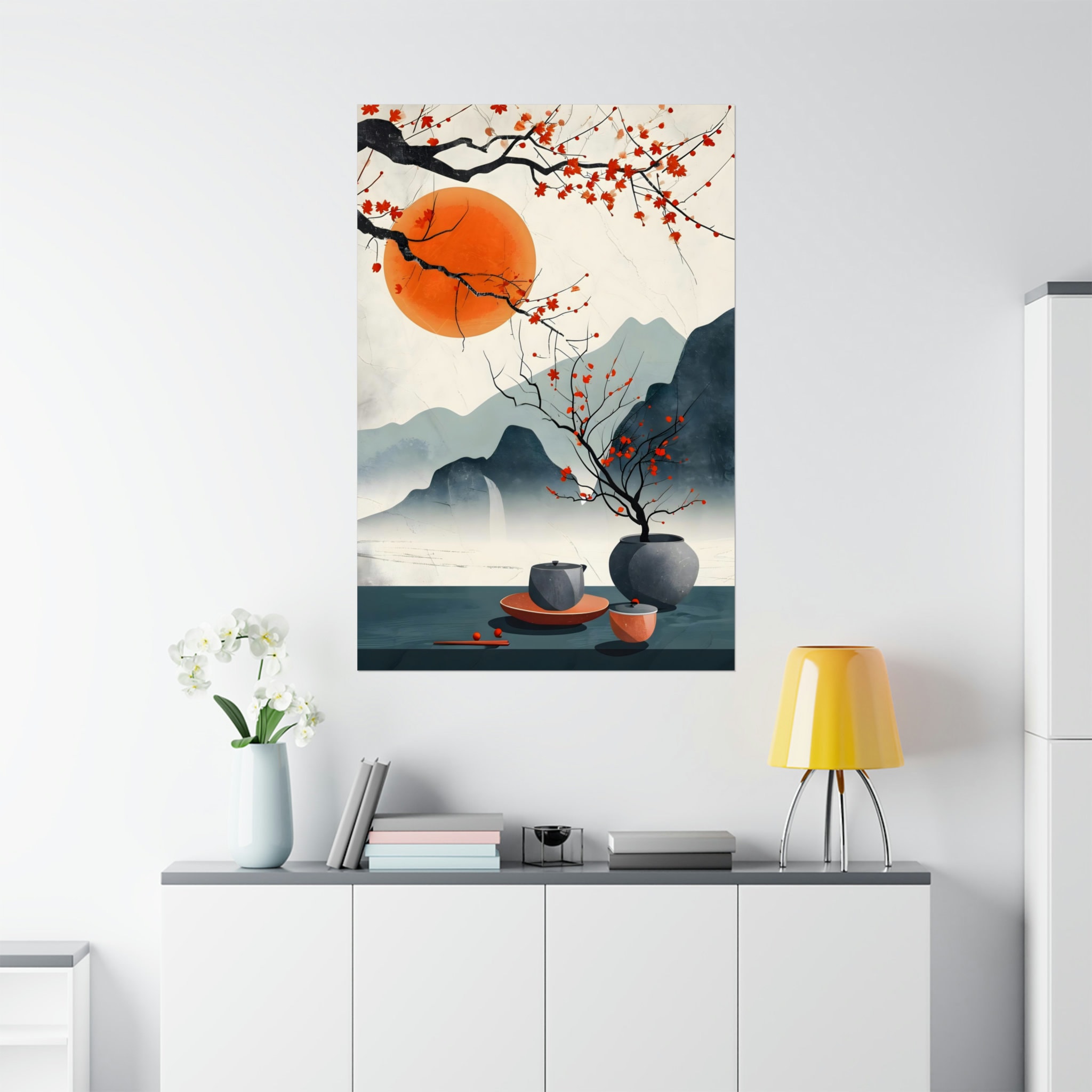 Japanese Landscape Poster 3, Japandi Wall Art Tea Ceremony Decoration ...